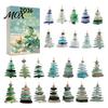 Coastal Theme Christmas Ornaments 2026 Sea Glass Style Countdown Calendar Blind Box, 24Pcs Acrylic Flat Pendant Set Tree Hanging Ornaments,