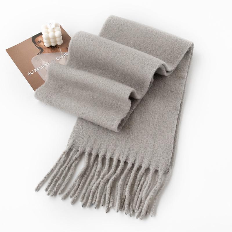 100% Wool Scarf: Autumn/Winter Korean Style, Warm & Versatile Women's Shawl