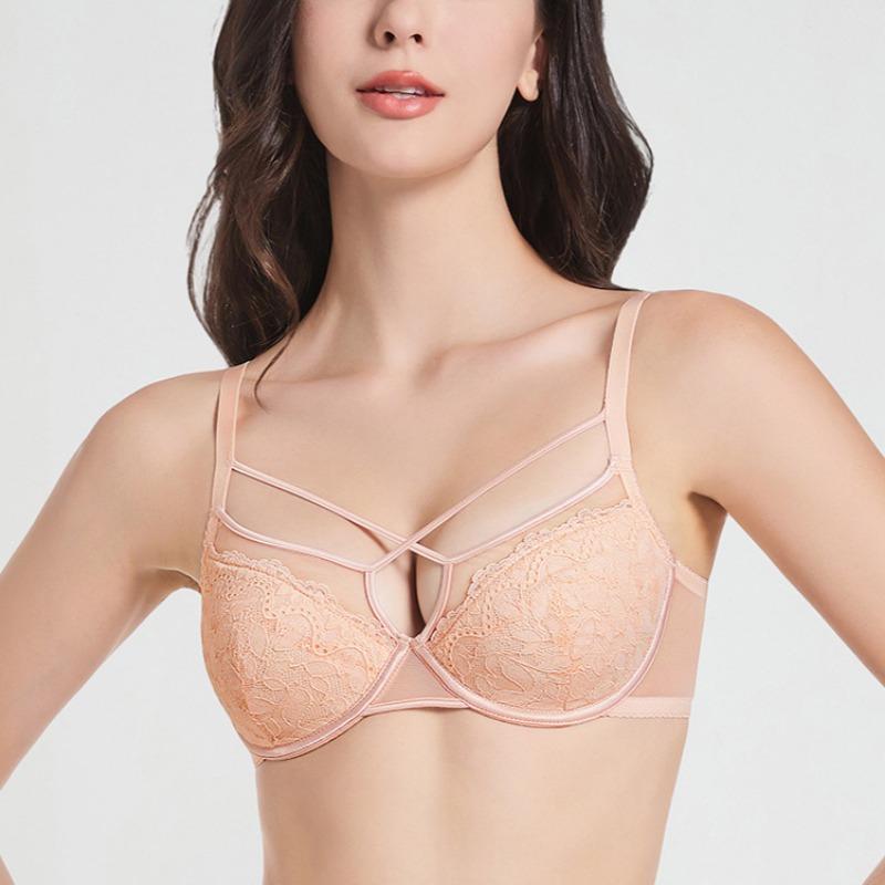 French Sexy Lace Big Chest Small Underwear Women's Push-up Anti-sagging Breathable Thin Bra