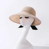 Summer Wide Brim Foldable Sun Hats For Women Girl Portable Ponytail Outdoor Beach Straw Hat Adjustable Uv Protection Panama Caps