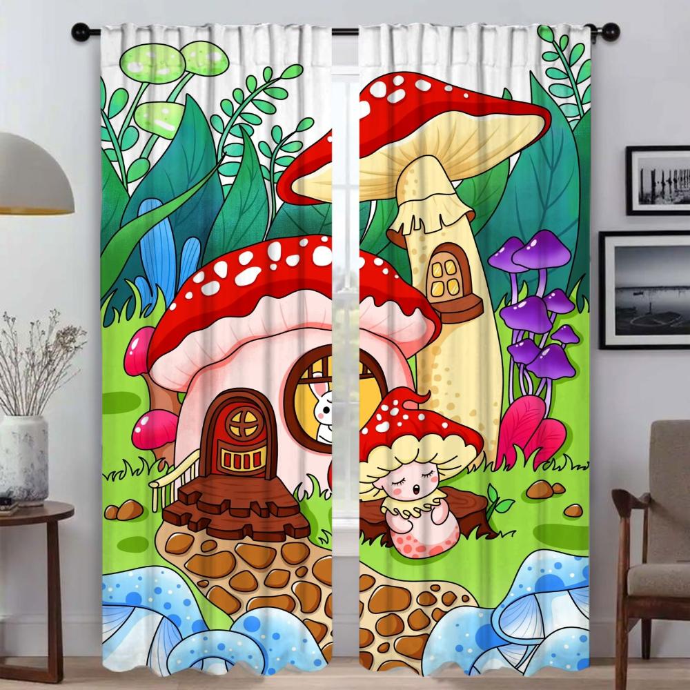 Nice Picture Curtains Child Room Partition Shades Tulle for Bedroom Blackout Curtain Halloween Decoration Home Interior Curtains