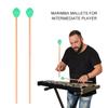 1 Pair Wool Head Keyboard Marimba Mallets with Beech Handles for Intermediate Player(Green)