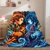 Demon Slayer Chic Cartoon Flannel Blanket, Printed Graphics for Sofa and Bed, Warm Bedding for Chairs and Travel_LIAN