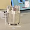 Large Capacity Rotating Pen Holder with Drawer - Desktop Stationery Organizer for Students and Offices