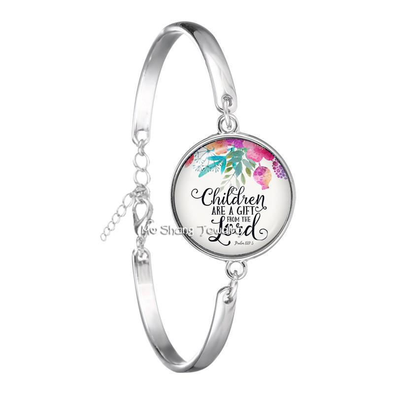 Neues Mode-Bibelvers-Armband Handgefertigtes Glasarmband Schriftzitat Schmuck Christliches Geschenk für Frauen Männer