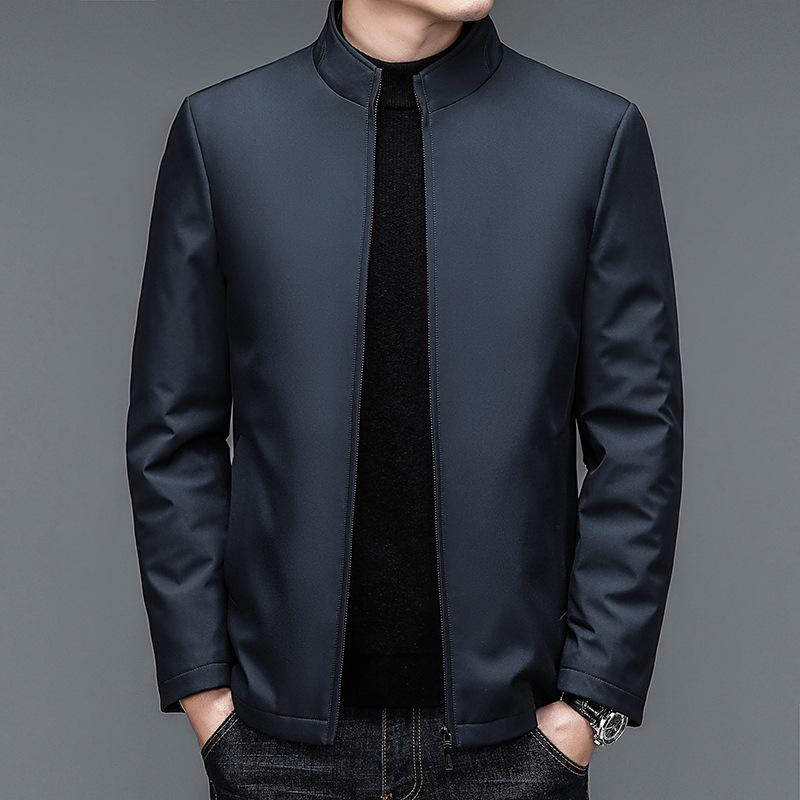 Pánská zimní bunda se stojáčkem, zateplená, pro střední a starší věk, business casual