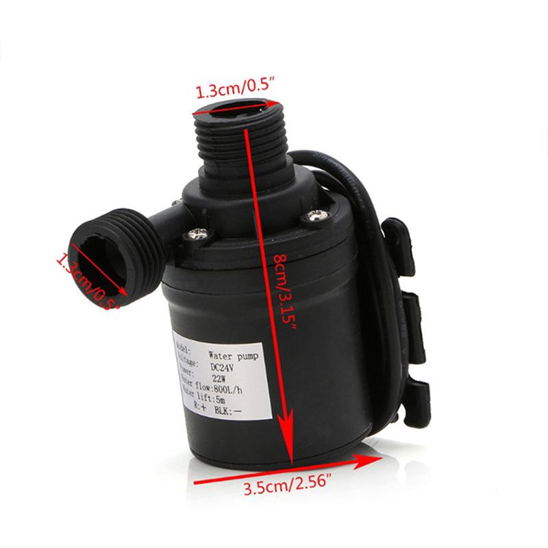 DC 12V 24V Silent Portable Brushless Motor Submersible Pump 1/2" Quick Connector Suitable Cooling System Fountain Water Heater