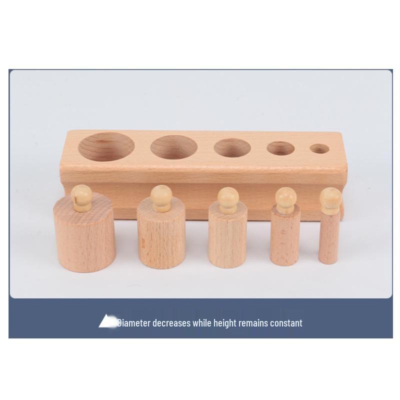 Montessori Holzsteckdosenzylinder Lernspielzeug für die frühe Kindheit und den Kindergarten