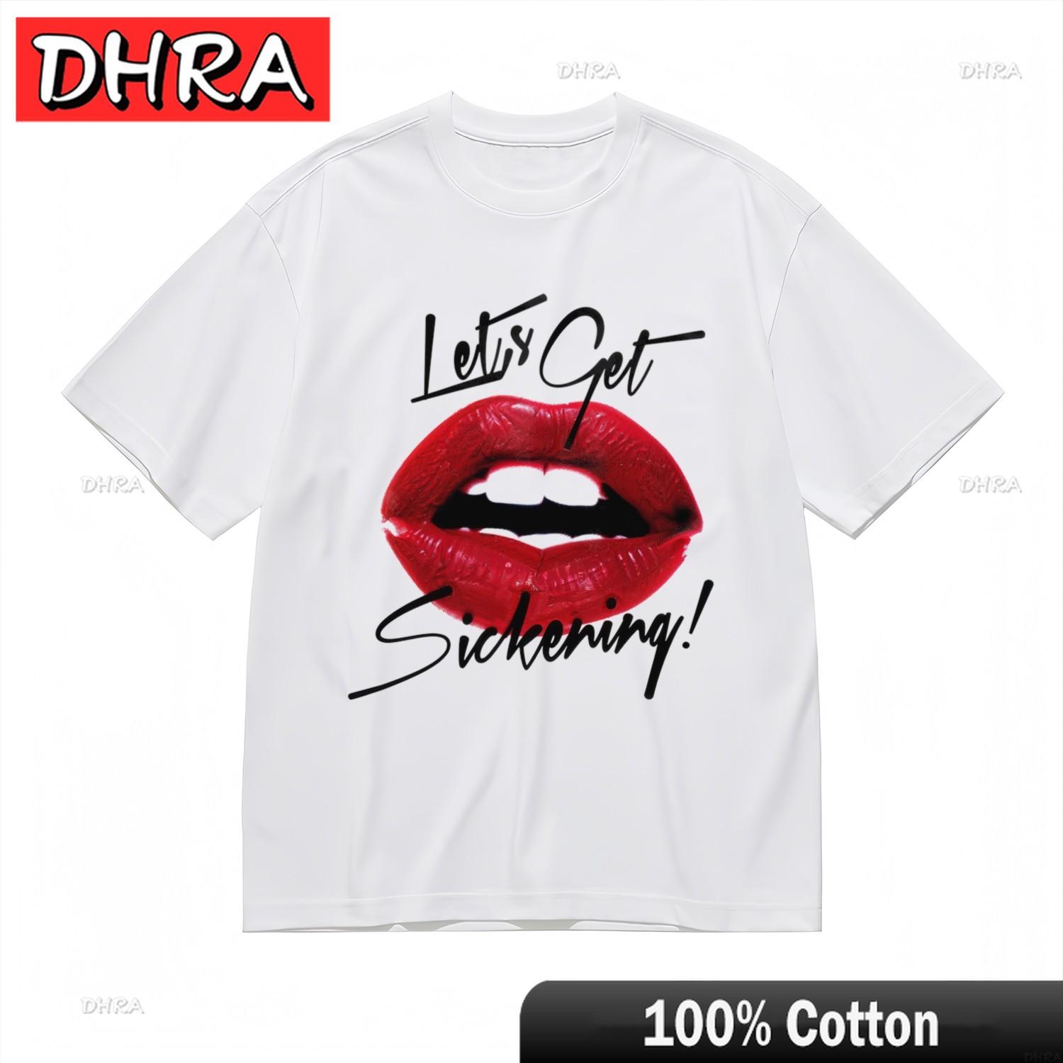 Womens Oversize Tshirt with DragInspired Lip Graphic Unisex 100 Cotton Top Urban Retro Tees Chic Stylish Retro Tees TShirt S