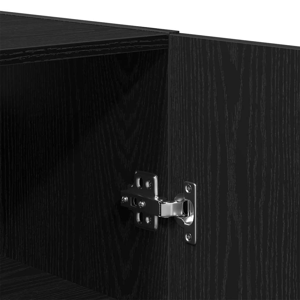 Highboard 2 pcs Black Oak Effect 69.5 x 34 x 180 cm