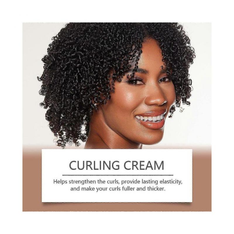 Hoegoa Castor Oil Curly Hair Double Eyelid Cream Keep Shine Stereotype Modeling Curly Hair Natural Refreshing Hair Care