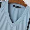 INCERUN Summer Men V Neck Short Sleeve Zip-up Casual Skinny Rib T-shirts Tops