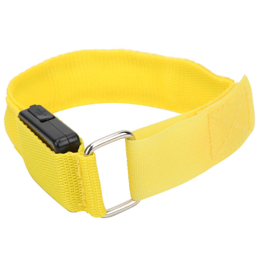 Reflective LED Light Armband Dual Luminous Strips Light Up Bracelet Wristband for Night Running Battery PoweredYellow