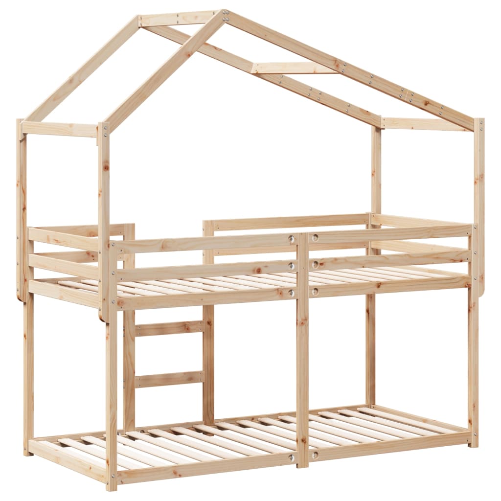 Bunk Bed with Canopy 80x200 cm Solid Pine Wood