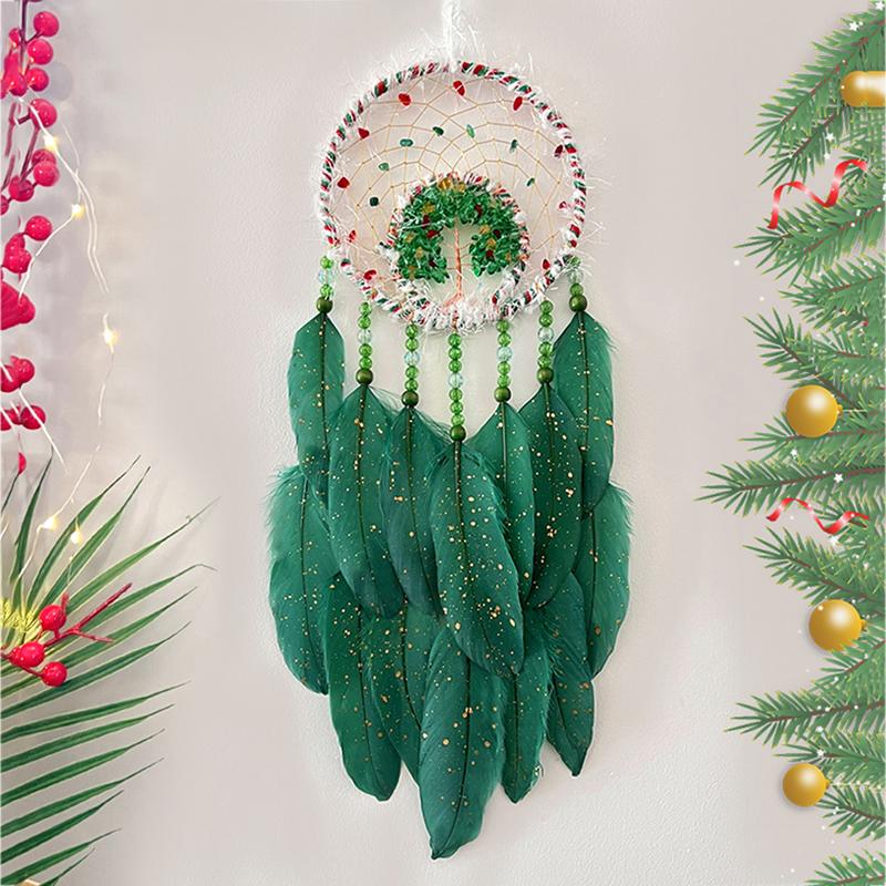 

Ловец снов Кристальное Дерево жизни Ручная работа Зеленое перо Колокольчики ветра Подвески для гостиной спальни Подарки на день рождения Рождество