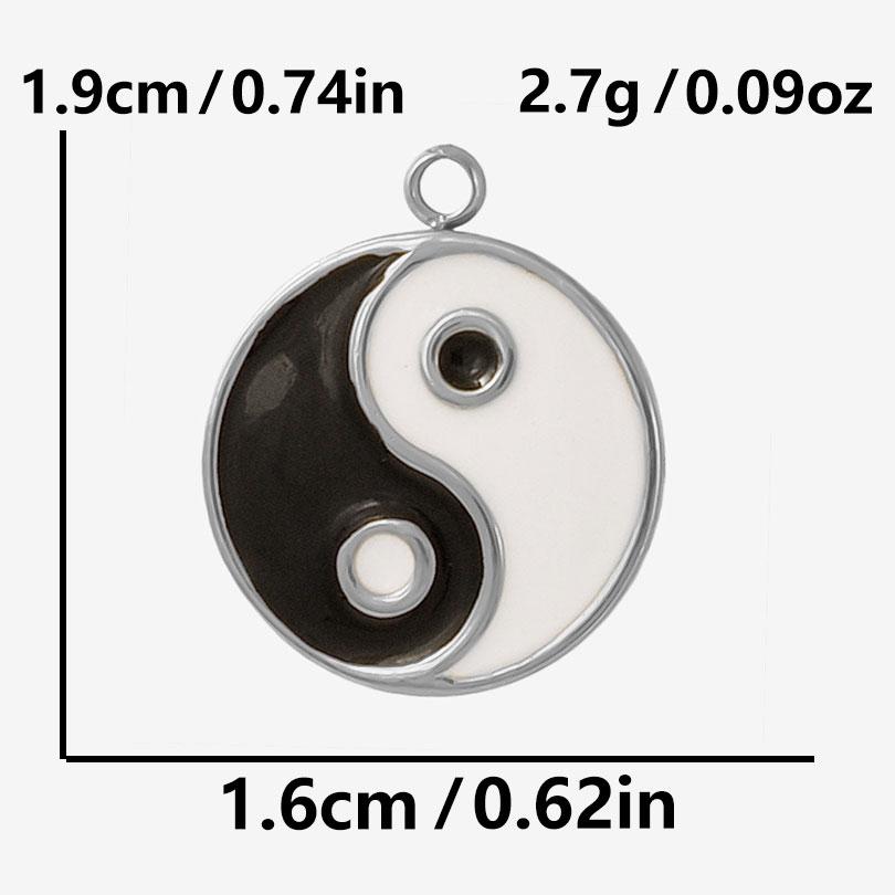 6pcs Punk Dark Black Stainless Steel Enamel Charms For Jewelry Making Supplies Sun Heart Cross Ocean Animal Pendant DIY Pendants
