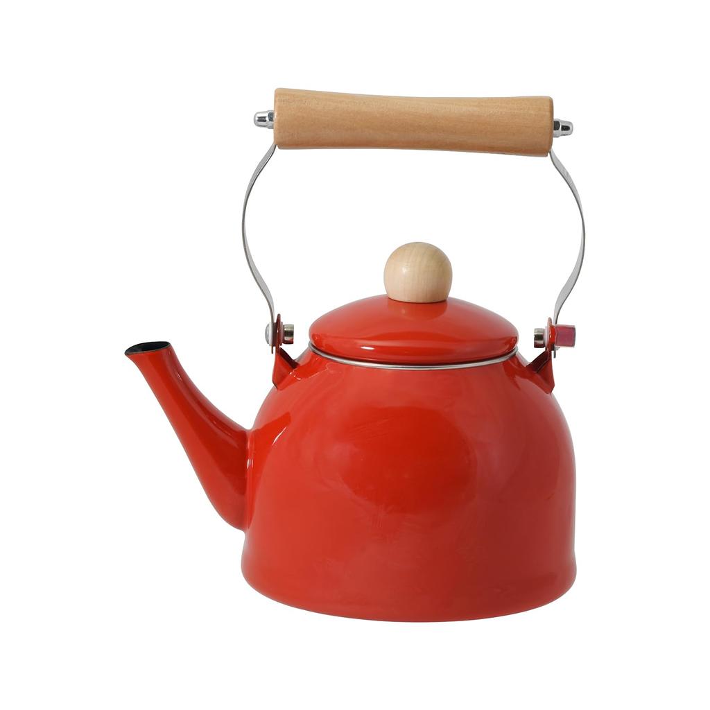 Pearl Metal IH Just the Right Kettle, 1.6L, Enamel, Compatible, Red, Size, HC-382