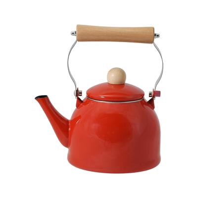 Pearl Metal IH Just the Right Kettle, 1.6L, Enamel, Compatible, Red, Size, HC-382