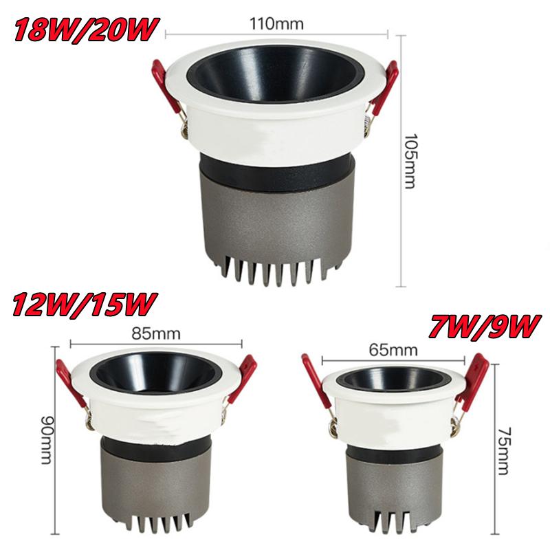 

Прожектор COB, светодиодный потолочный светильник без основного света, встроенный в столовую 7w9w12w15w18w, потолочный светильник для гостиницы, гостиной, спальни