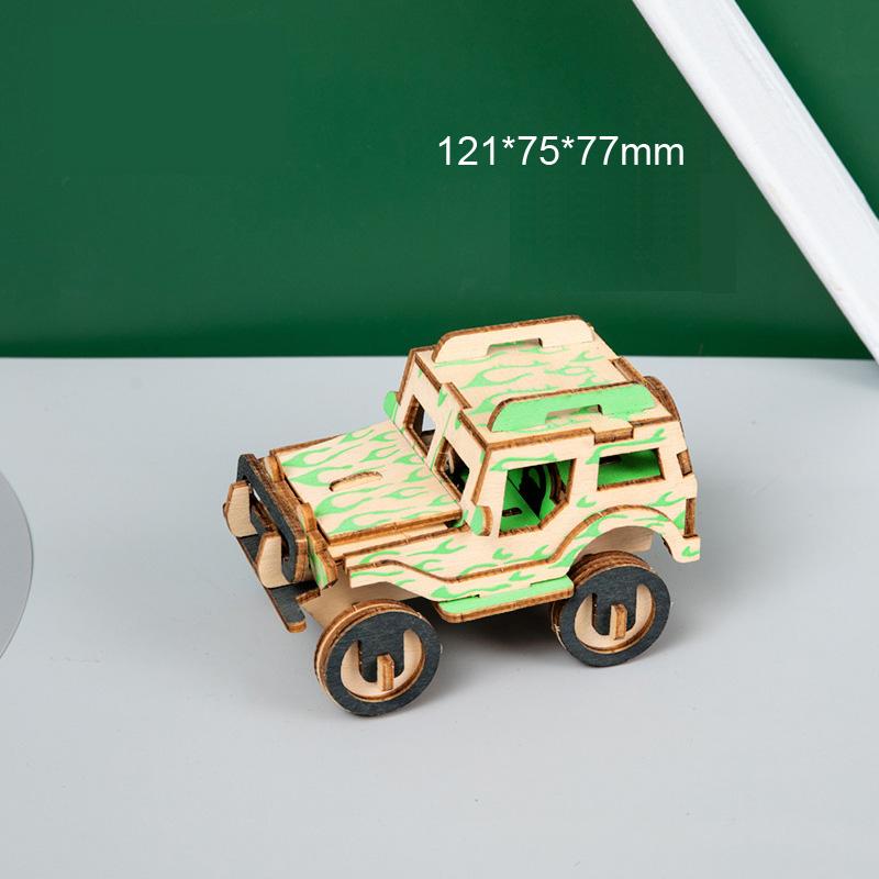 3D Holzautos Motorrad Puzzle Montagemodell DIY Handgemachtes Puzzle Schreibtischdekorationen für Kinder Geschenk