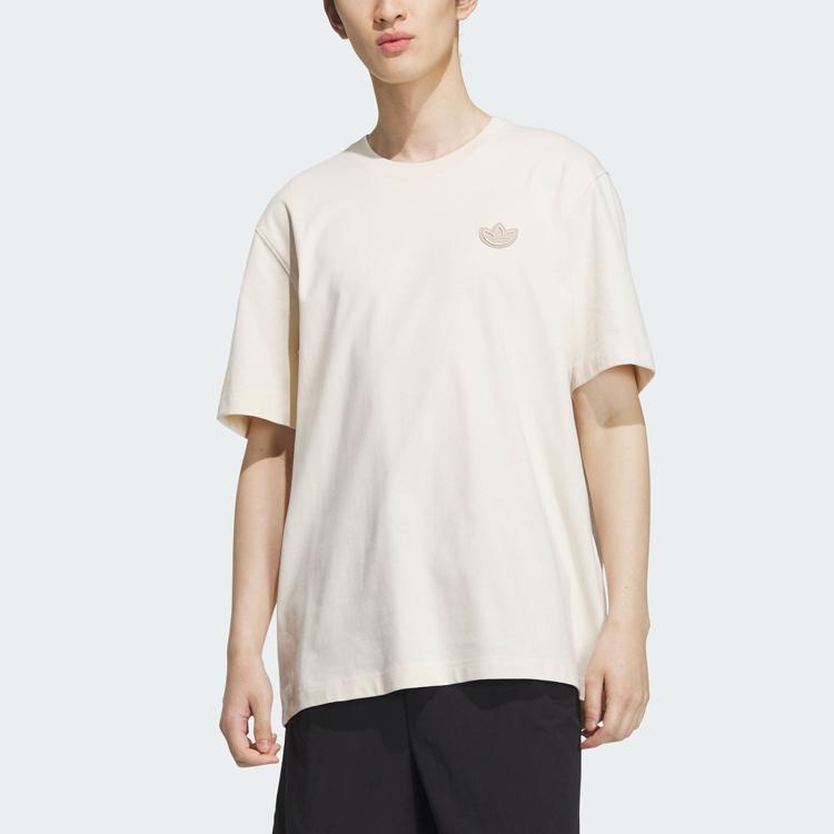 Adidas Originals Monogram Logo Print Crew Neck T-Shirt Men Tops White IN1030