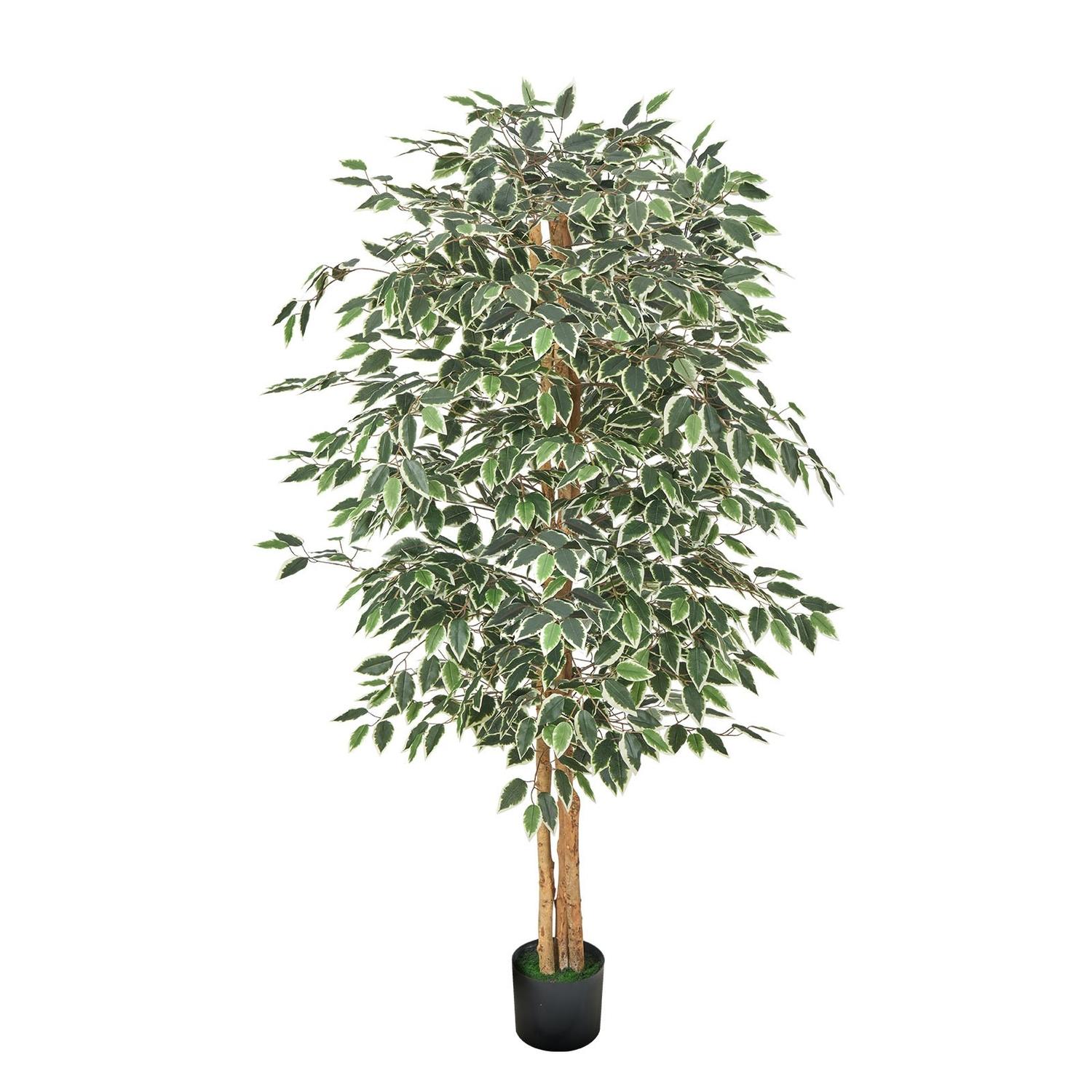 Arbre Ficus Artificiel 180cm Grande Plante Factice avec Pot pour Décoration Intérieure