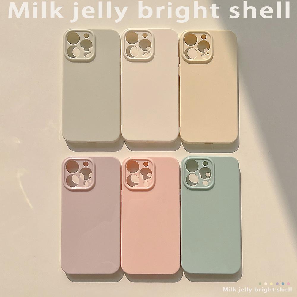 Simple ins Macaron iphone13 Pro Max mobile phone case Apple 14 suitable for 11 bright 12 solid color plus