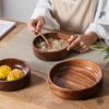 Massivholzschale Walnuss Bootschale Kreative Holzsalatschüssel Obstschale Vintage Aufbewahrung Heimküchenutensilien