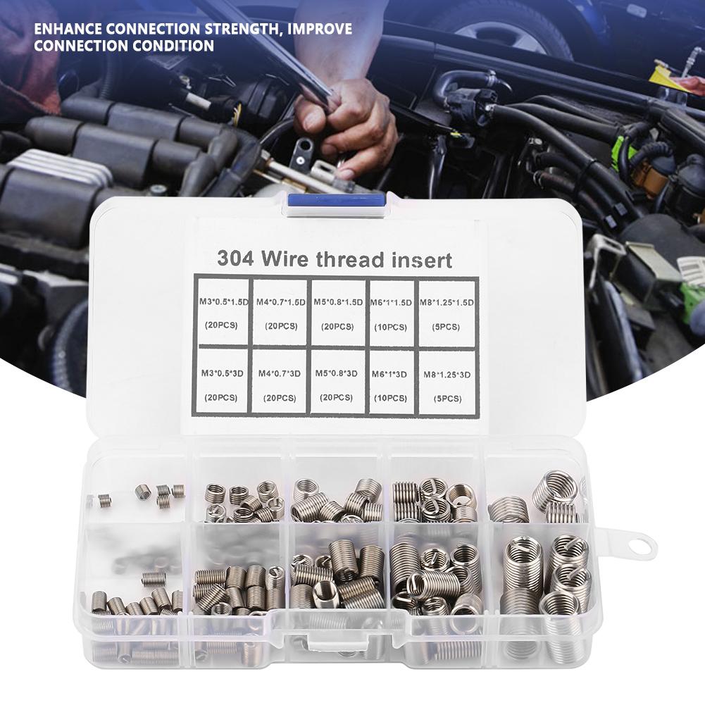 150pcs M3M8 Stainless Steel SS304 Coiled Wire Helical Screw Thread Inserts