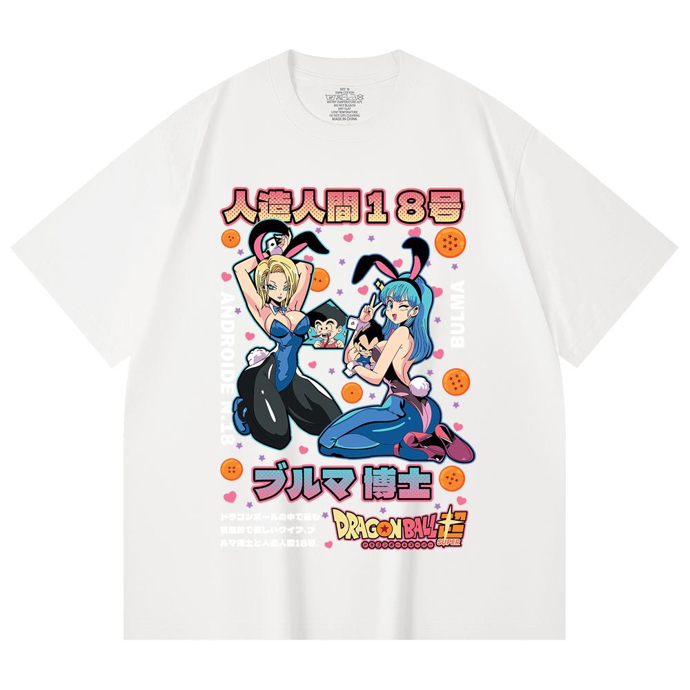 230 Gsm 100% Cotton Dragon Ball V26 Bulma Android Print Unisex Heavy Cotton T Shirt