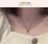 Peach Heart Zircon Pendant Necklace, Gold-Plated Titanium Steel, Sweet and Versatile Everyday Clavicle Chain