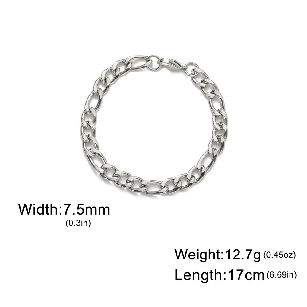 My Shape Fashion Cuban Chain Men Bracelet Stainless Steel 3/5/7/9mm Width Chain Bracelets Figaro Chain Boy Wrist Jewelry Couple