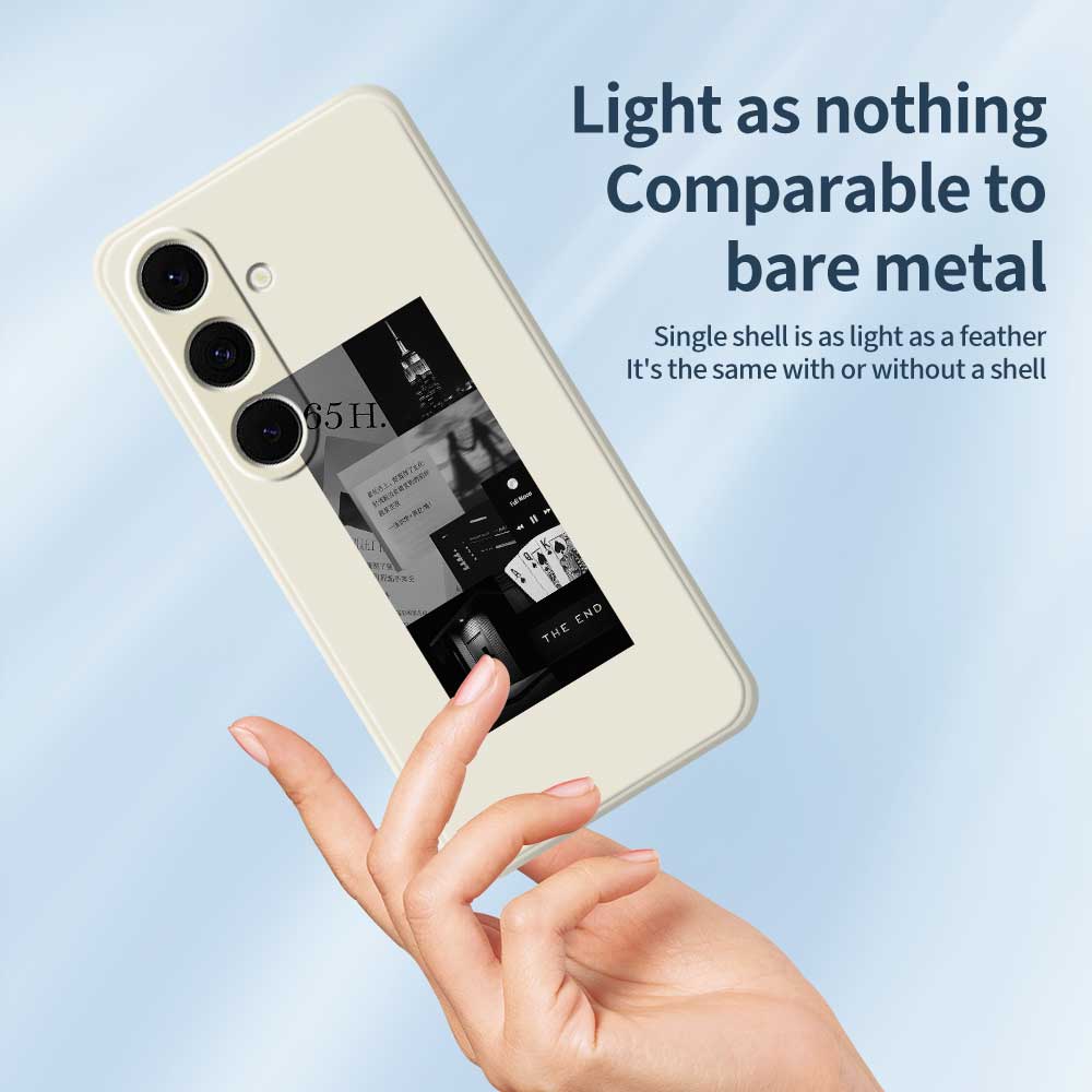 For Samsung Galaxy S24 FE Case Stitching Photos Pattern Printing Straight Edge TPU Phone Back Cover