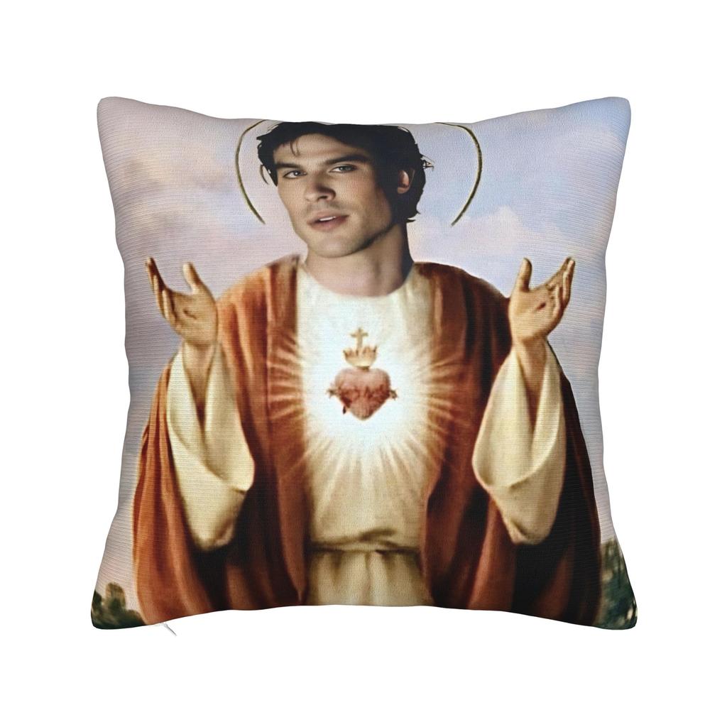 Ian Somerhalder Pillowcase Printed Polyester Cushion Cover Decorations Damon Salvatore Cat Throw Pillow Case Cover