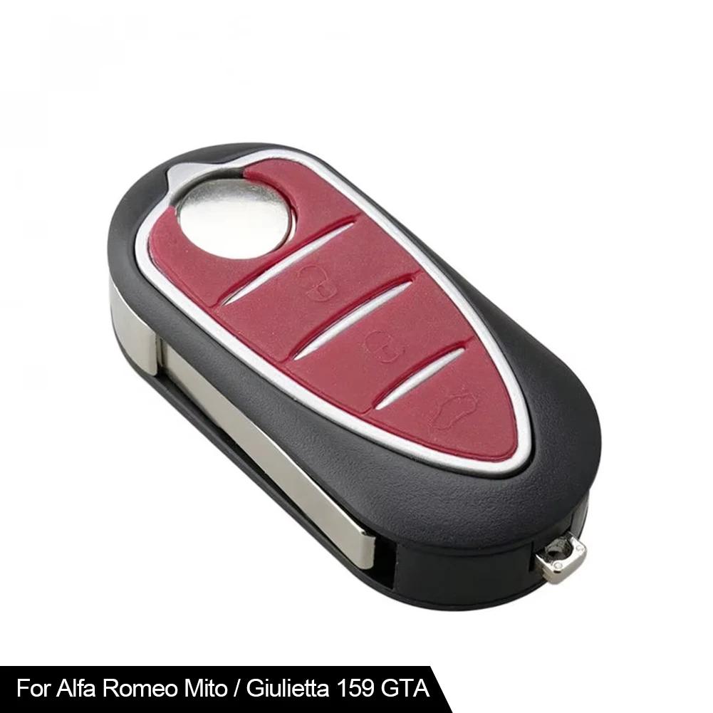 3 Tasten Fernbedienung Autoschlüsselgehäuse Fob Unbearbeiteter Schlüsselbart Passend Klappschlüsselhülle Abdeckung für Alfa Romeo Mito Giulietta 159 GTA