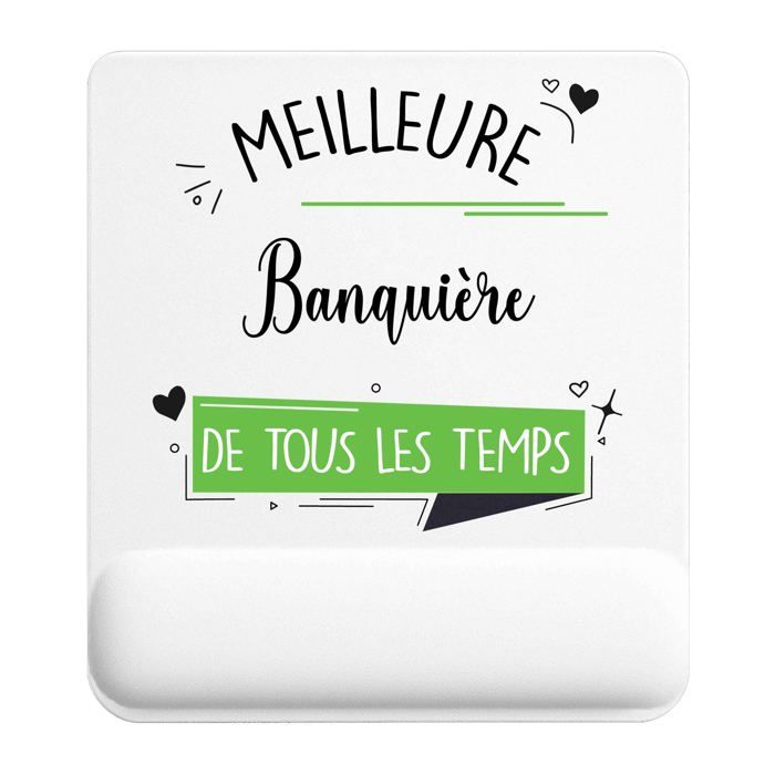 Tapis de souris - PLANETEE - Banquière Meilleure Temps Femme - 22x18 cm - Surface anti‑dérapante - Impression sublimation HD