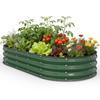 Galvanized Oval Raised Garden Bed 6x3x1 FT Outdoor Planter Box with Open Bottom Rust-Resistant Steel Garden Bed for Vegetables