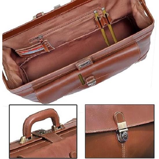 New Vintage Leather Briefcase Doctor Bag - Real Leather Briefcase - Style Handbag - Italian Handmade Medical Bag