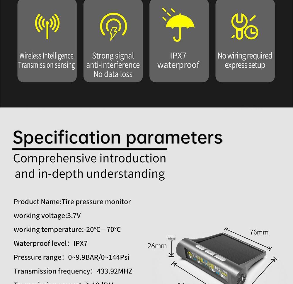 TY01-6 Solar-Reifendruckkontrollsystem (TPMS)