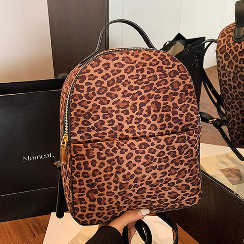 

Ретро рюкзак с леопардовым принтом, женский, для отдыха, нишевый дизайн, студенческий, школьный рюкзак, трендовый, легкий, дорожный рюкзак коричневый
