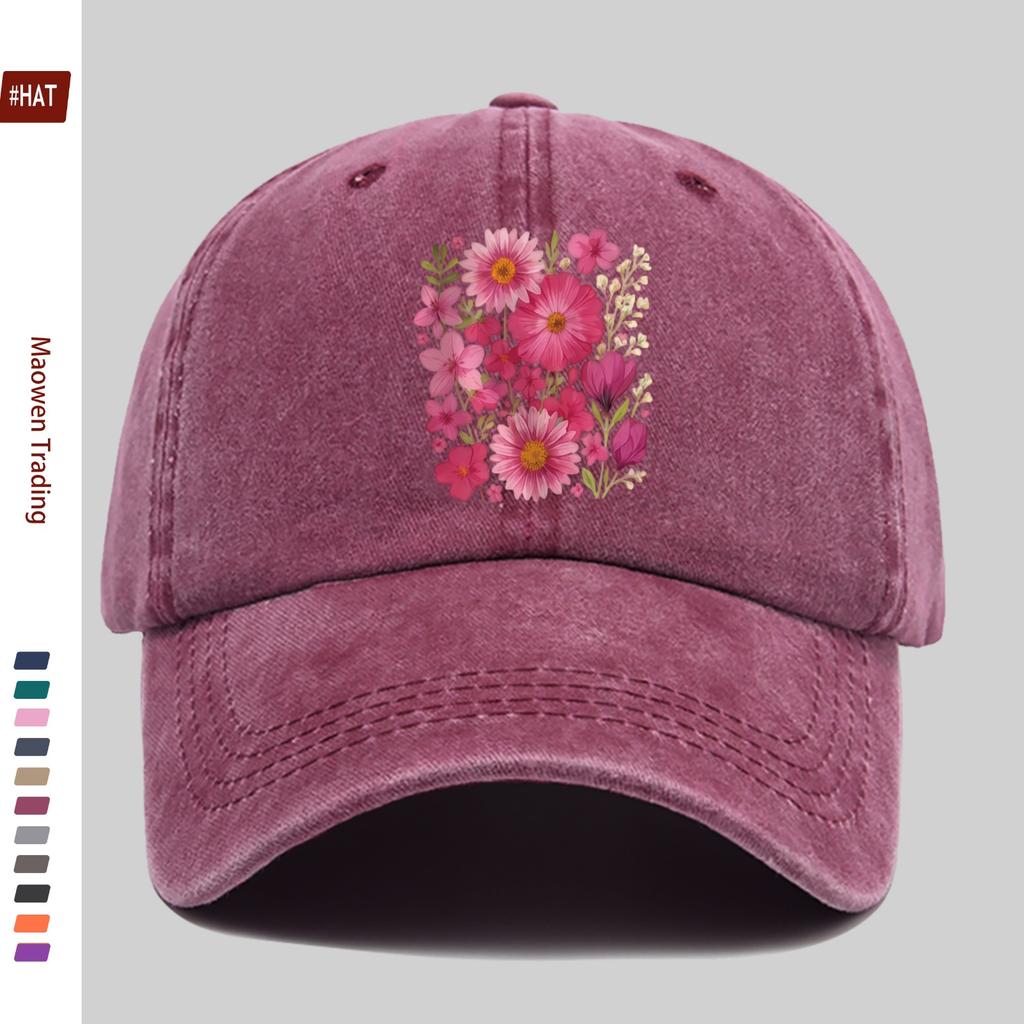 Pc Floral Pattern Printed Baseball Cap Fashion Casual Printed Design Golf Hat Home Leisure Decor Hat Comfortable Lightweight