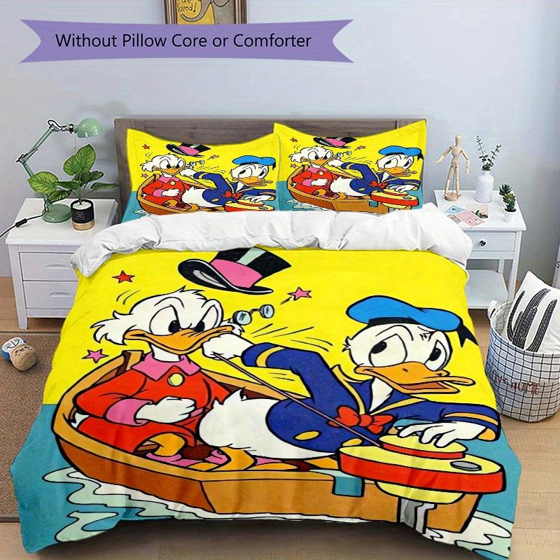 3pcs Donald Duck & Scrooge McDuck Adventure Quilt Set Soft and Comfortable Bedroom, Guest Room and Dorm Decor Bedding Set S030