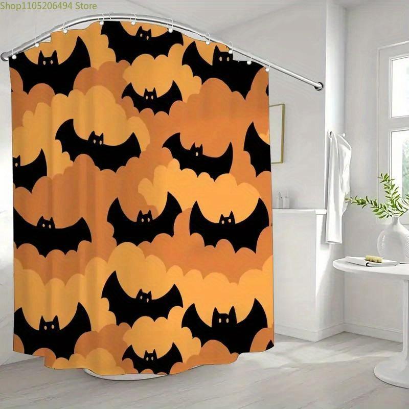 A Bathroom Shower Curtain with a Superhero Theme for a Halloween Party, Includes 12 Hooks, Measuring 180*180Cm for Home Decora