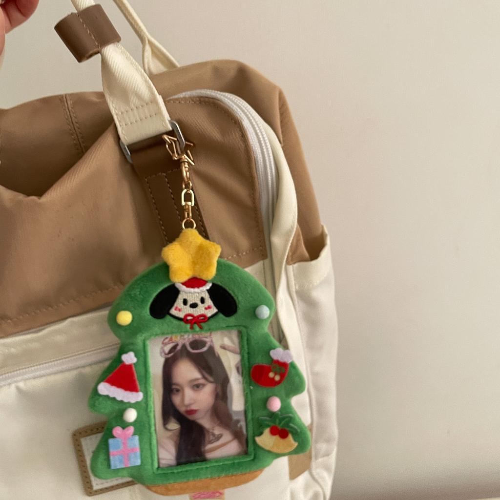 New Arrival Kawaii Christmas Series Plush Photocard Holder Kpop Photo Bus Card Protective Cover Case Bag Pendant Stationery