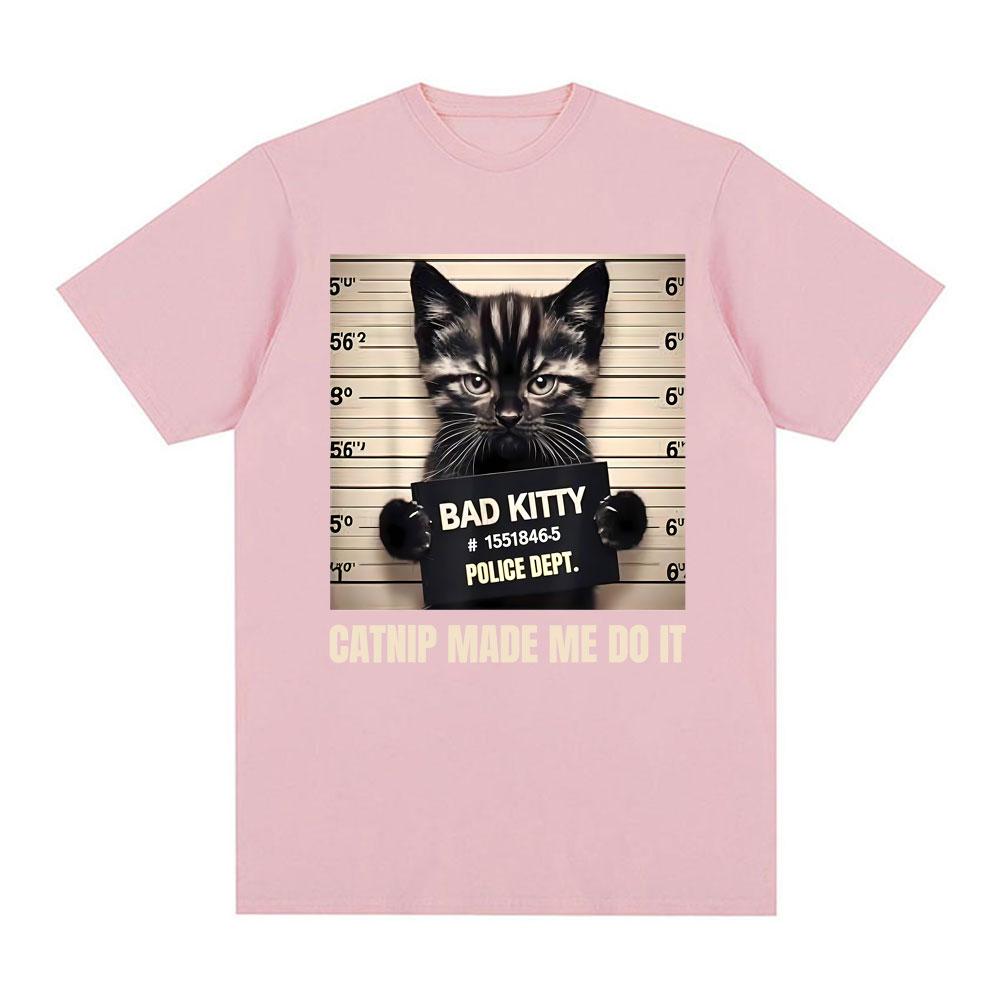 Mugshot for Cat Lover Cat Mom Cat Dad Graphic Tee Shirt Unisex Women Short Sleeve Cotton T Shirts Fashion Gothic T-shirt Streetwear