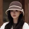 Autumn/Winter New Bow Hat for Women, High-end Bucket Hat, Casual Versatile Warm Bucket Hat, Face-enhancing Small Basin Hat