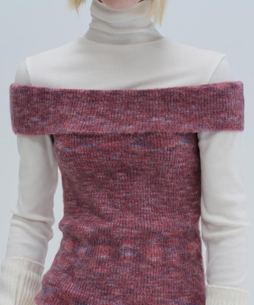 Daiaegeuneol Brushed Off Shoulder Knit (Purple)