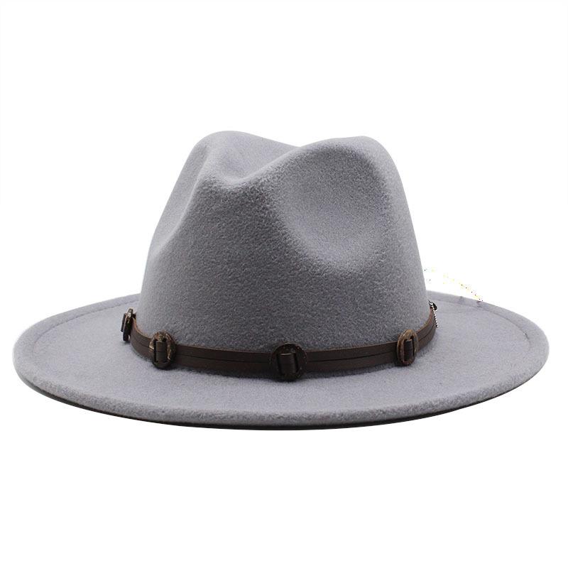 Woolen Top Hat Retro Flat-Brimmed Big Eaves Hat Minority Style Jazz Hat