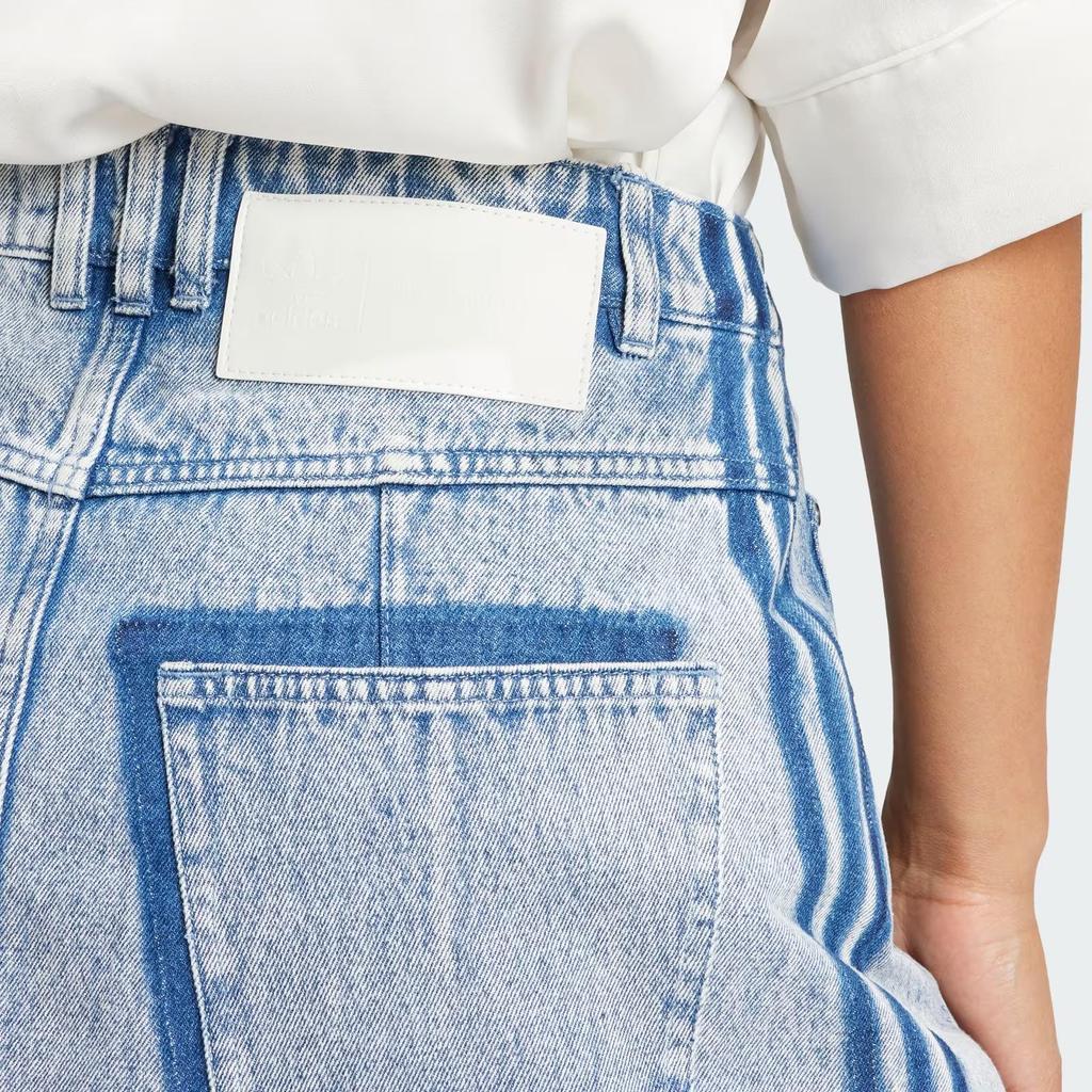 adidas Originals X KSENIASCHNAIDER Women's Frayed Denim Skirt Light Denim IU2509