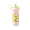 New 111 Stainless Steel Double Drink Coffee Cup Large Capacity Vacuum Thermos Cup Outdoor Portable Portable Straw Cup